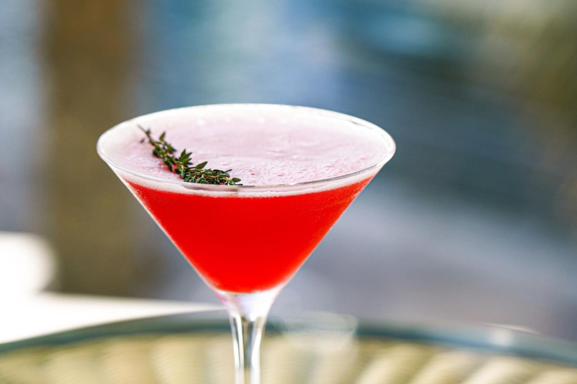 크라운 플라자 두바이 마리나 호텔 외부 사진 A cosmopolitan garnished with a sprig of thyme